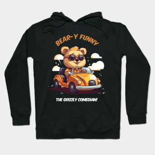 Funny bear ride a car Hoodie